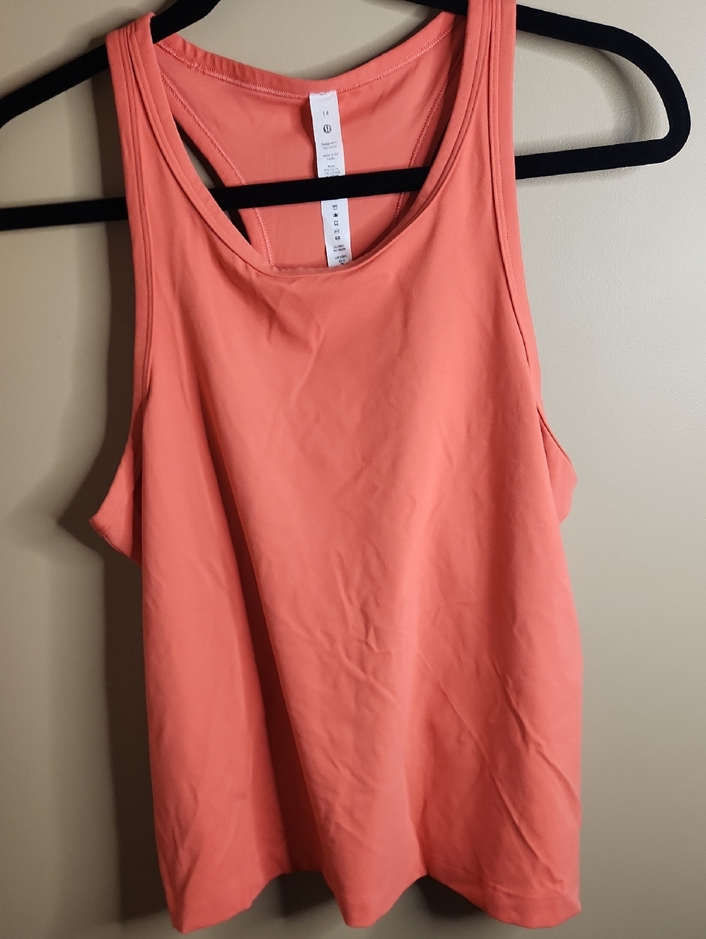 Lululemon Align Waist-Length Racerback Tank Top in Solat Orange (?). Size 14.
